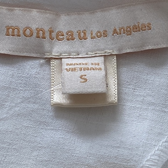 Monteau Los Angeles Sleeveless Scalloped Hem Cropped Shell White Size Small - Picture 6 of 9